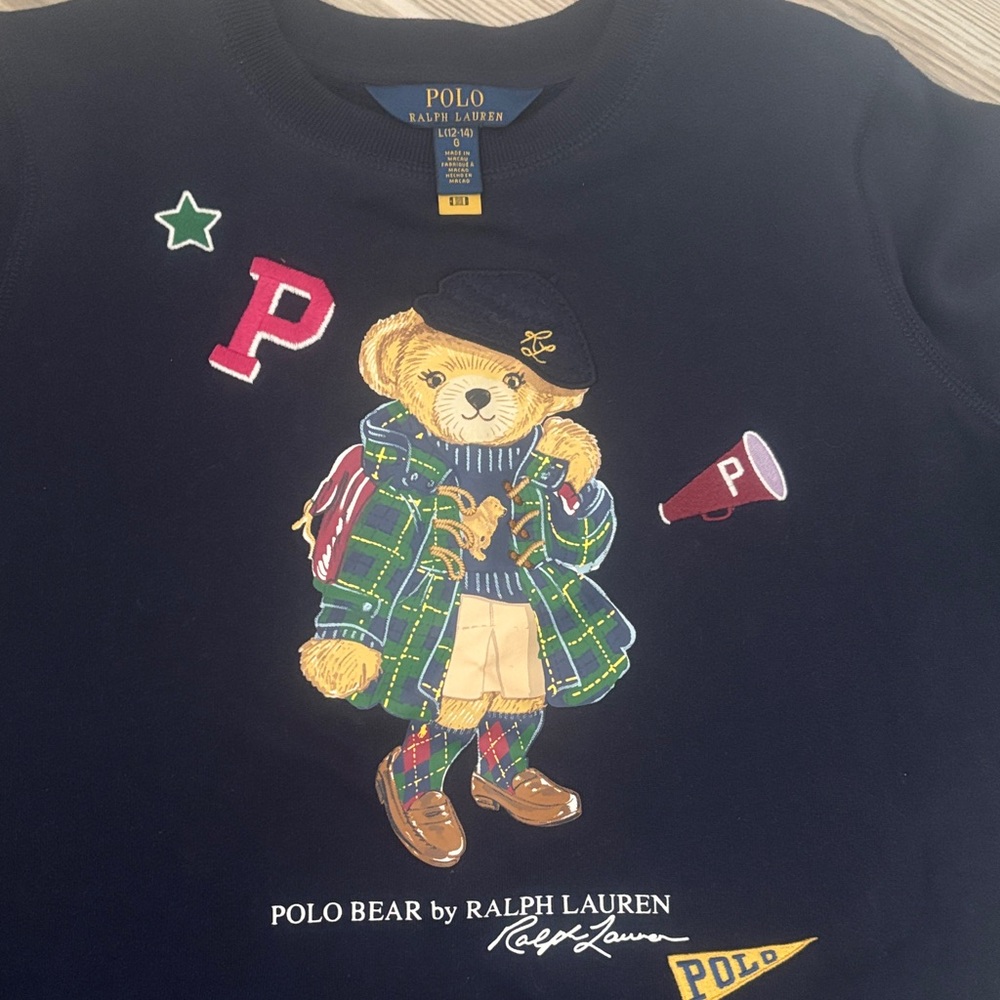 Polo by Ralph Lauren Kids Sweatshirt with Bear and Plaid Design